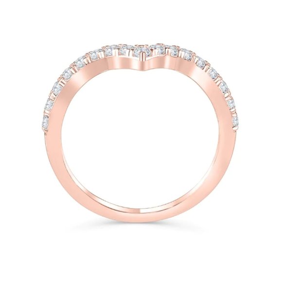 Modern Gents | NWOT | "The Zoey" Chevron Band | Rose Gold | Diamond Alternative - Picture 3 of 7